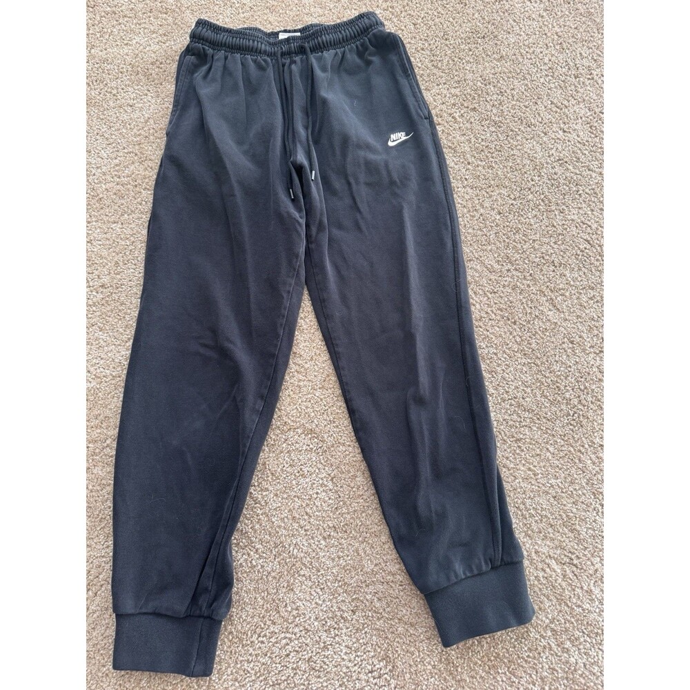 Nike Sweatpants Mens Small Black Fleece Joggers Swoosh Logo Sportswear Athletic